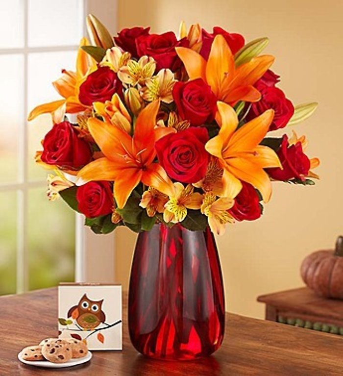 Lily Rose Elegant Autumn (made in a clear vase)