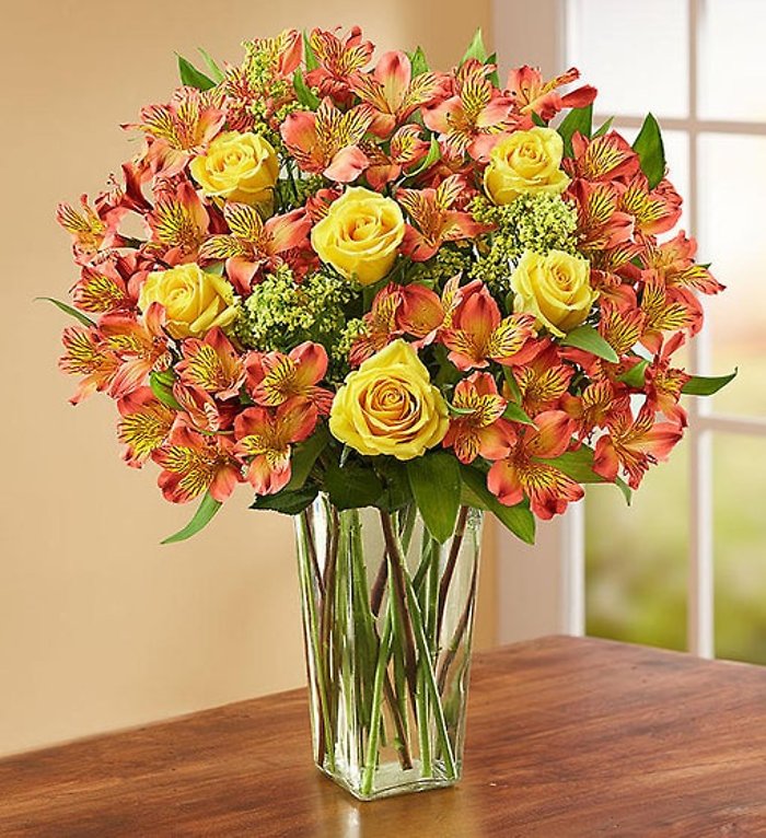 Fall Rose &#038; Peruvian Lily Bouquet